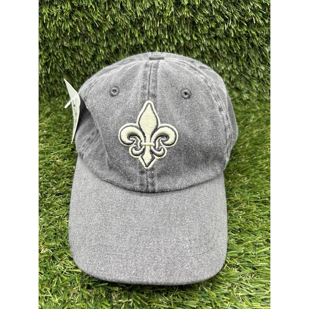 New Orleans Kids Hat Cap Gray Fleur De Lis Embroidered Adjustable Baseball Cap